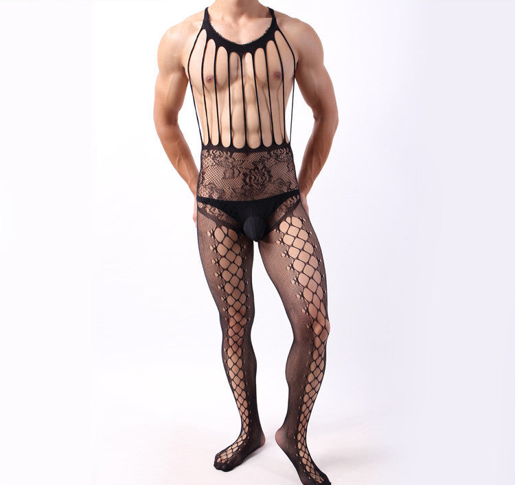 Men's One Piece Net Socks Set Transparent Ultra-thin High Stretch